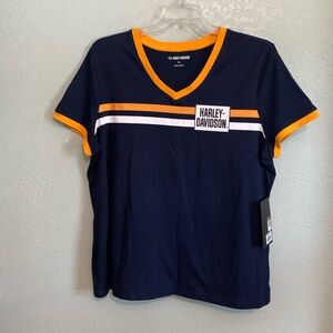 2XL - Harley Davidson Navy Blue Tee Top